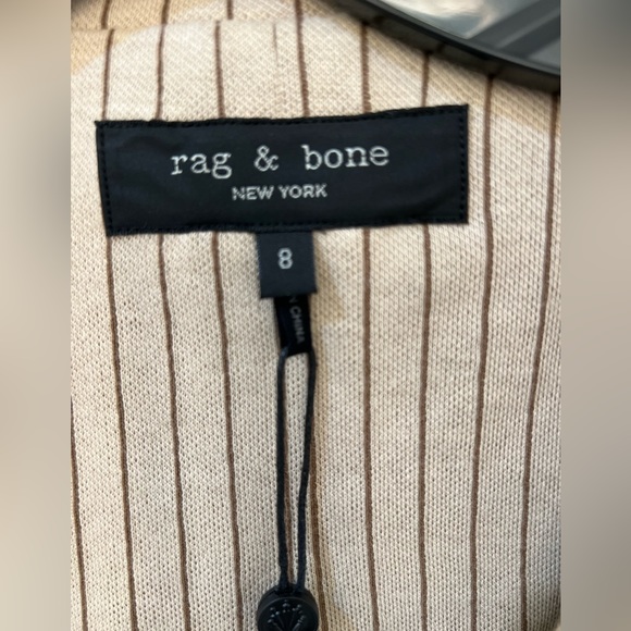 Rag & Bone Ames Blazer Tan Pinstripe Size 8 - Picture 9 of 13